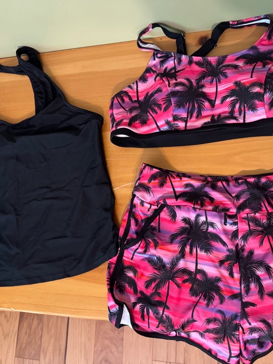 Talisea Other - Pink Palm-Print Bikini Top & Shorts Set - Women's Swim